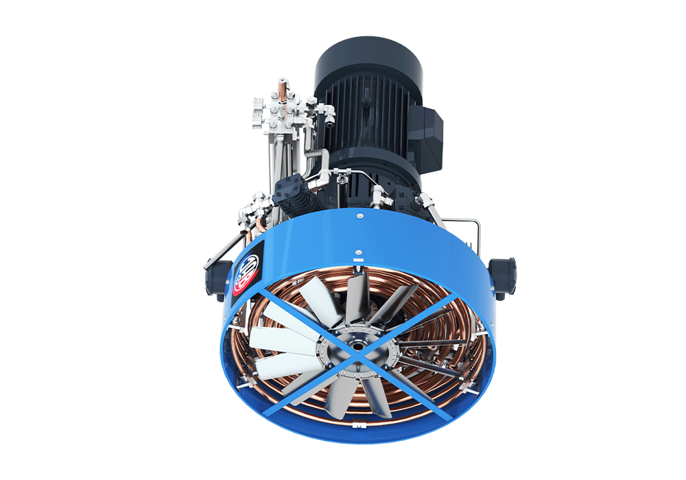 SV3000/70 Compressor Unit AIR COOLED LUBRICATED 3 STAGES 4 CYL  180 m3/hr @ 70 bar  45 kW 1500RPM