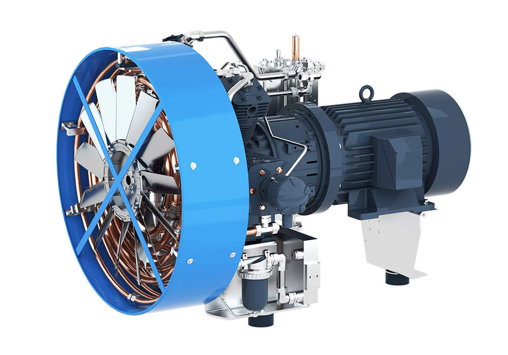 SV3000/70 Compressor Unit AIR COOLED LUBRICATED 3 STAGES 4 CYL  180 m3/hr @ 70 bar  45 kW 1500RPM