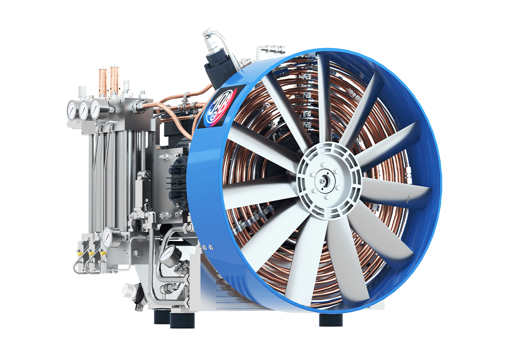 SVB450/250 Compressor Unit AIR COOLED LUBRICATED 4 STAGES 4 CYL  27 m3/hr @ 250 bar 11 kW 1500RPM