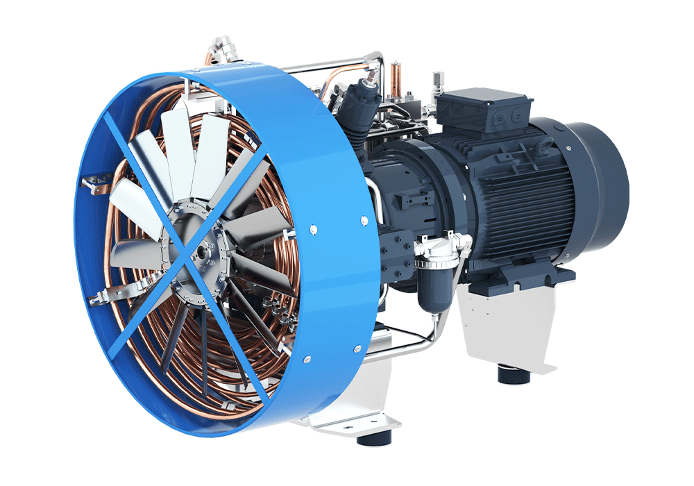 SVB1300/350 Compressor Unit AIR COOLED LUBRICATED 4 STAGES 4 CYL  83 m3/hr @ 350 bar 37 kW 1500RPM