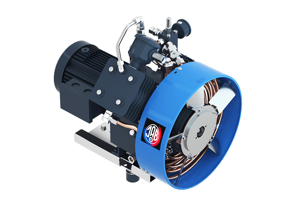 SV125/40He Compressor Unit AIR COOLED LUBRICATED 2 STAGES 2 CYL 7.5 m3/hr @ 40 bar  3 kW 1000RPM