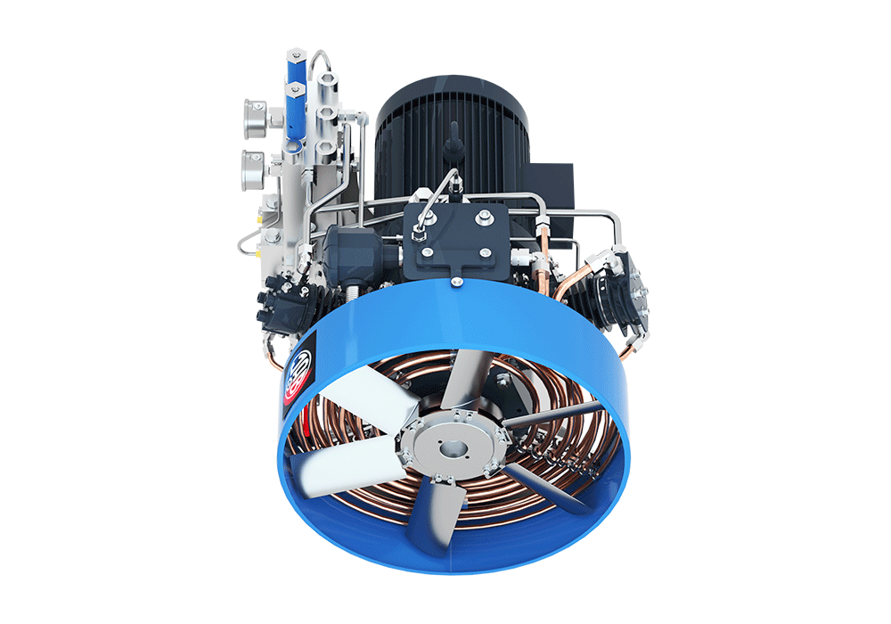 Compressor Unit AIR COOLED LUBRICATED 4 STAGES 4 CYL 181 m3/hr @ 40 bar  45 kW 1500RPM
