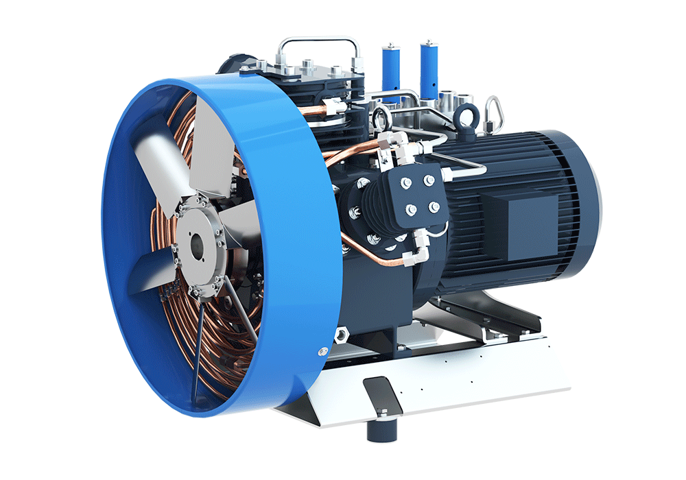 Compressor Unit AIR COOLED LUBRICATED 4 STAGES 4 CYL 181 m3/hr @ 40 bar  45 kW 1500RPM