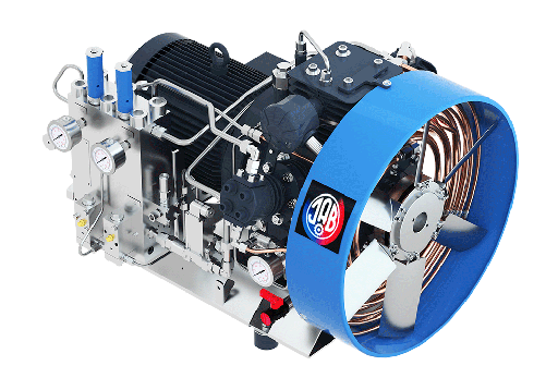 [JAB AC SVB 450/250] SVB450/250 Unidad de Compresion lubricada por aceite y refrigerada por aire 4 etapas 4 cil 27 m3/hr @ 250 bar 11 kW 1500RPM