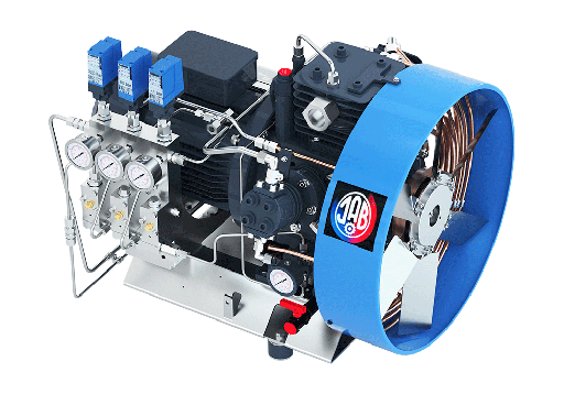 [JAB AB SV 2400/40N] SV2400/40N Unidad de Compresion lubricada por aceite y refrigerada por aire 3 etapas 4 cil .3bar succion 182 m3/hr @ 40 bar  37 kW 1500RPM